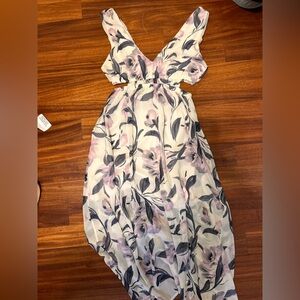 Sienna Sky Purple and Blue Sleeveless V-Neck Formal Dress